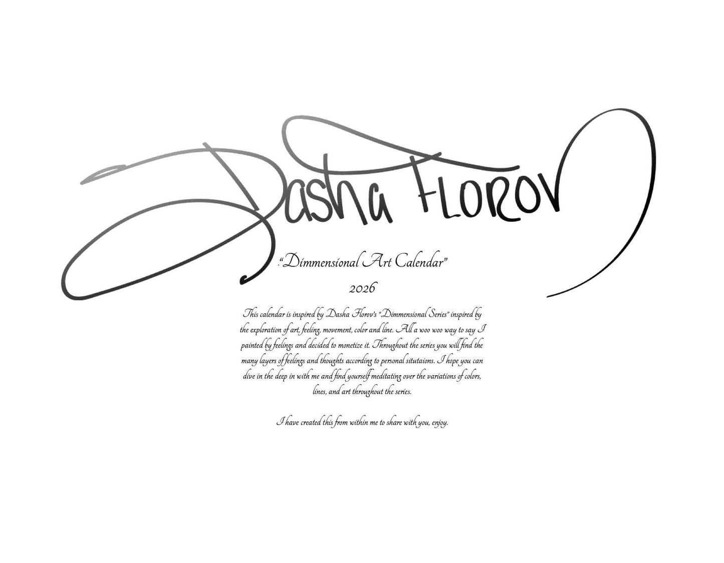 2026 Dimensional Calendar